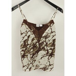 New Melrose and Market Lace Trim V-Neck Cami Camisole Ivory Burgundy Womens Sz S